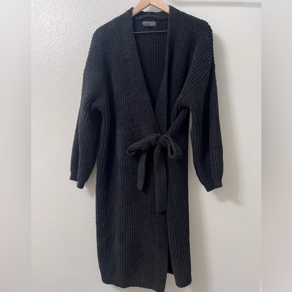 Barefoot Dreams CozyChic® Side Tie Robe Black Large - Picture 4 of 8